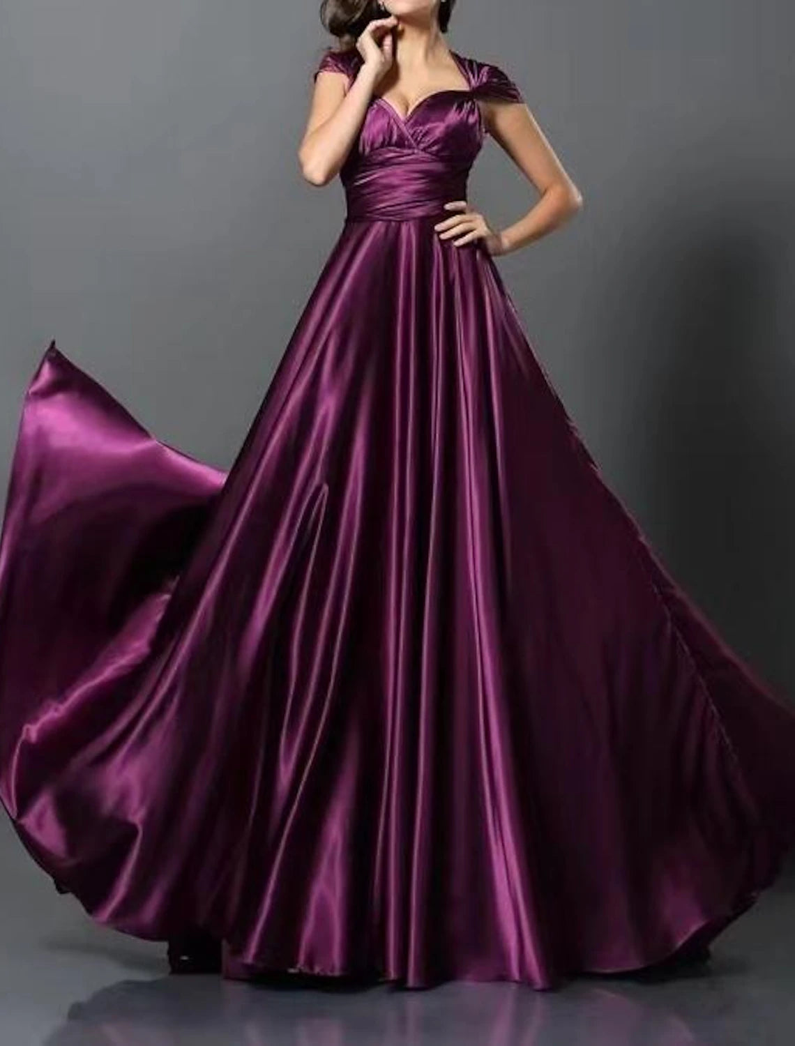 A-Linien-Kleid für Hochzeitsgäste, wandelbares Infinity-Kleid, Partykleidung, Hofschleppe, ärmellos, eine Schulter, wandelbar, Baumwolle, rückenfrei mit Glitzerfalten, gerüscht